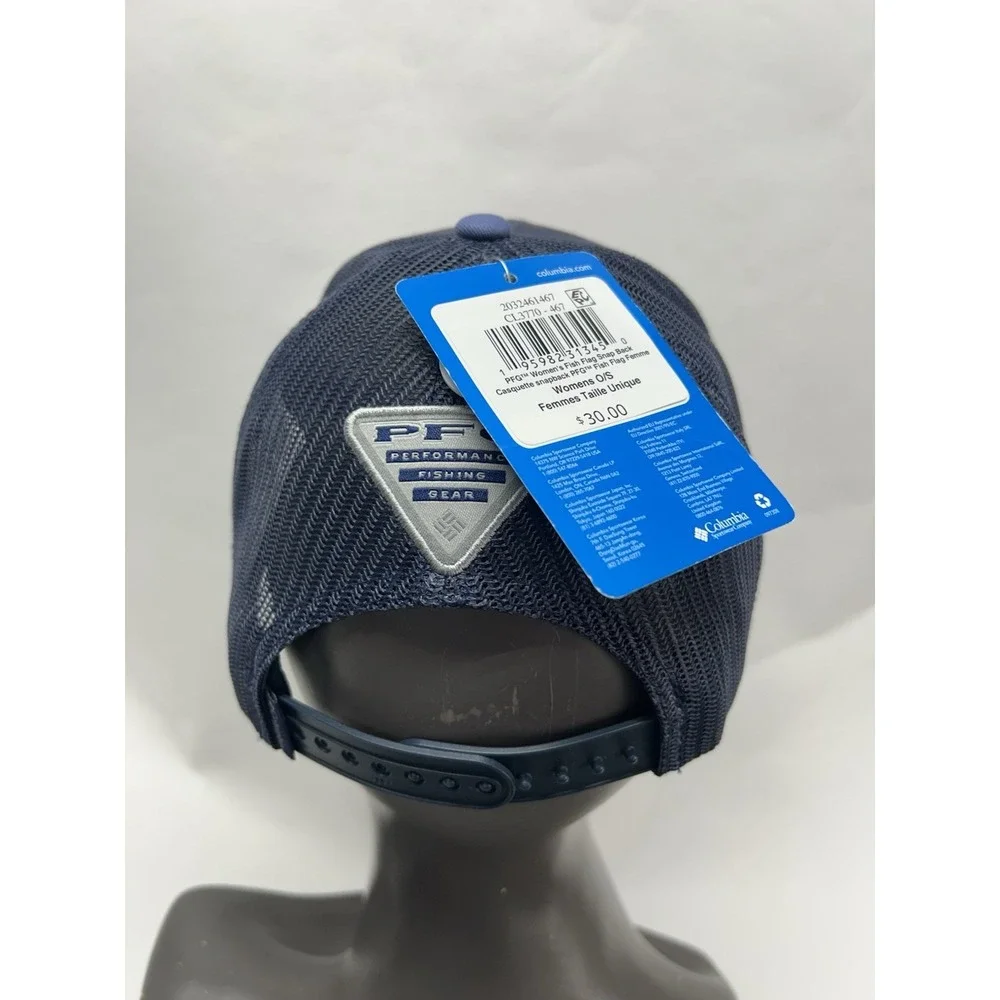 Columbia PFG Women's Fish Flag Snap Back Blue One Size Trucker Hat (YB)